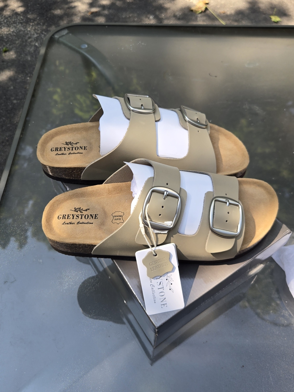 Women's Double Buckle Sandal in Taupe